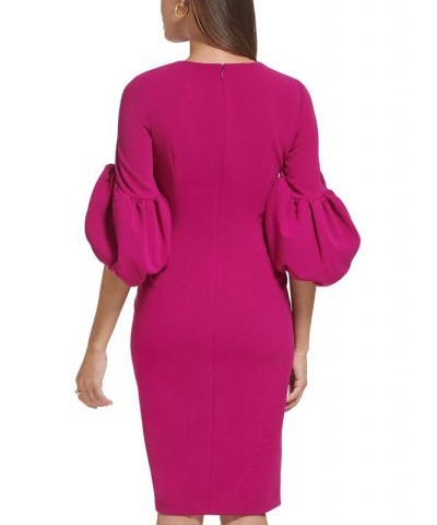 Puff-Sleeve Sheath Dress Boysenberry $32.34 Dresses