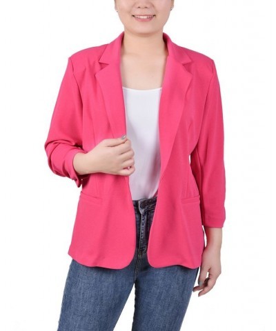 Petite 3/4 Sleeve Scuba Crepe Blazer Pink $15.84 Jackets