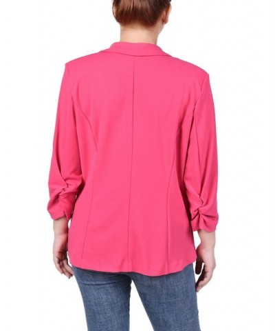 Petite 3/4 Sleeve Scuba Crepe Blazer Pink $15.84 Jackets