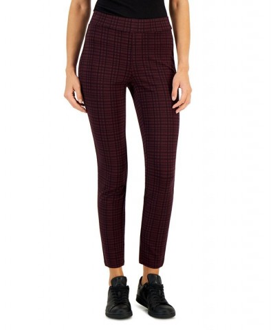 Women's Plaid Ponté-Knit Pants Berry Plaid $12.38 Pants