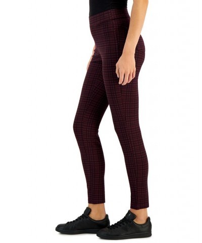 Women's Plaid Ponté-Knit Pants Berry Plaid $12.38 Pants