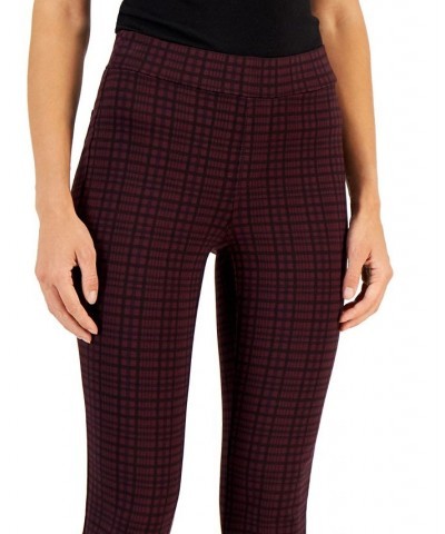 Women's Plaid Ponté-Knit Pants Berry Plaid $12.38 Pants