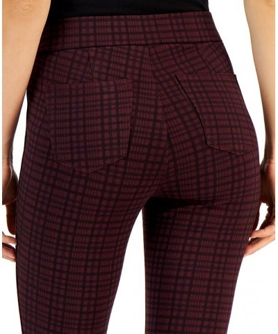 Women's Plaid Ponté-Knit Pants Berry Plaid $12.38 Pants