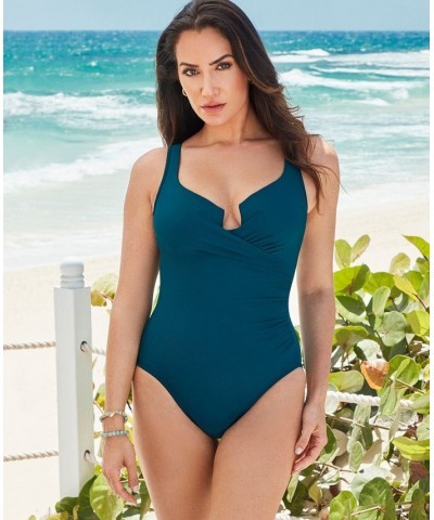 Must Have Escape One-Piece Allover Slimming Underwire Swimsuit Green $61.88 Swimsuits