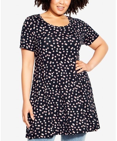 Plus Size Love Swing Print Tunic Black Multi Spot $31.05 Tops