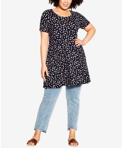 Plus Size Love Swing Print Tunic Black Multi Spot $31.05 Tops