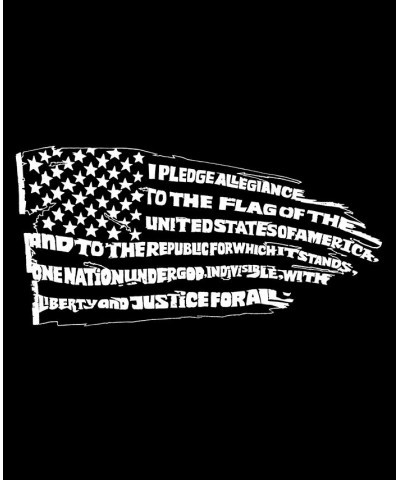 Women's Word Art Pledge of Allegiance Flag T-Shirt Black $16.45 Tops