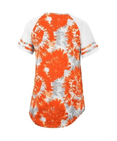 Women's Orange White Clemson Tigers Annie Oversized Tie-Dye Raglan T-shirt Orange, White $19.20 Tops