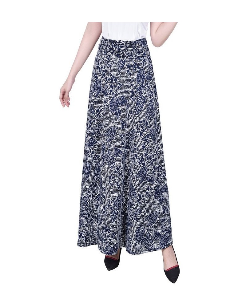 Petite Maxi A-Line Skirt with Front Faux Belt Navy Mykonosflora $17.40 Skirts
