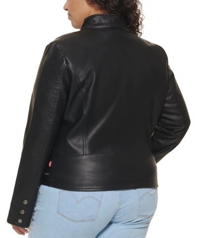 Trendy Plus Size Updated Racer Jacket Black $46.00 Jackets