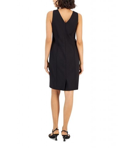 Women's Compression V-Neck Sheath Dress Anne Black $44.57 Dresses