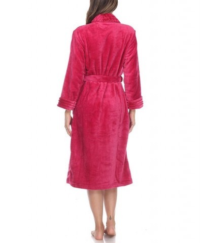 Plus Size Cozy Loungewear Belted Robe Burgundy $34.81 Sleepwear