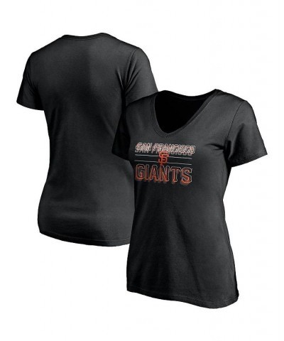 Women's Branded Black San Francisco Giants Compulsion to Win V-Neck T-shirt Black $20.39 Tops