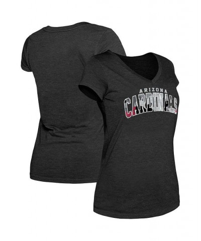 Women's Heathered Black Arizona Cardinals Training Camp V-Neck T-shirt Heathered Black $16.31 Tops