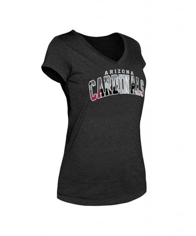 Women's Heathered Black Arizona Cardinals Training Camp V-Neck T-shirt Heathered Black $16.31 Tops