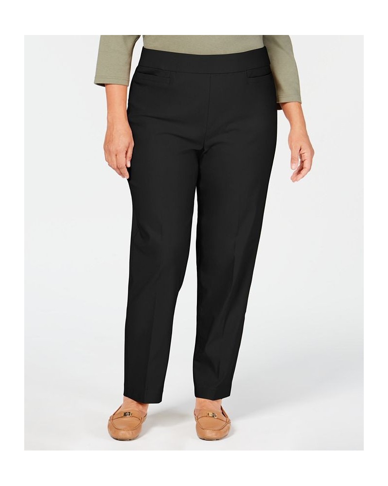 Plus Size Classic Allure Tummy Control Pull-On Average Length Pants Black $29.14 Pants