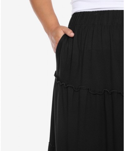 Plus Size Tiered Maxi Skirt Black $31.28 Skirts