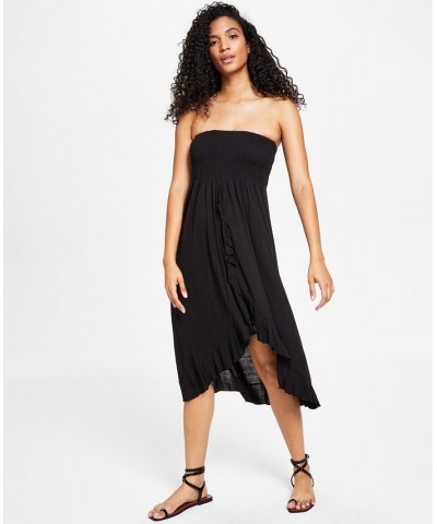 Strapless High-Low Dress Cover-Up Black $26.40 Swimsuits