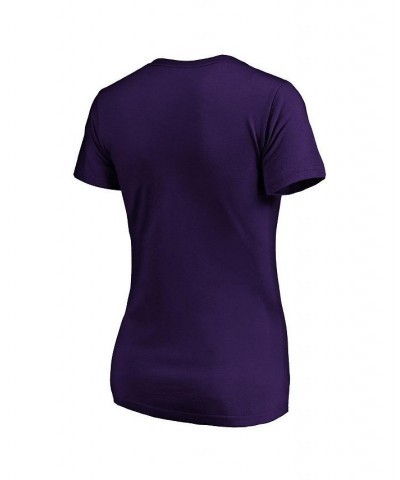 Women's Branded Purple Phoenix Suns Primary Logo Team V-Neck T-shirt Purple $18.24 Tops