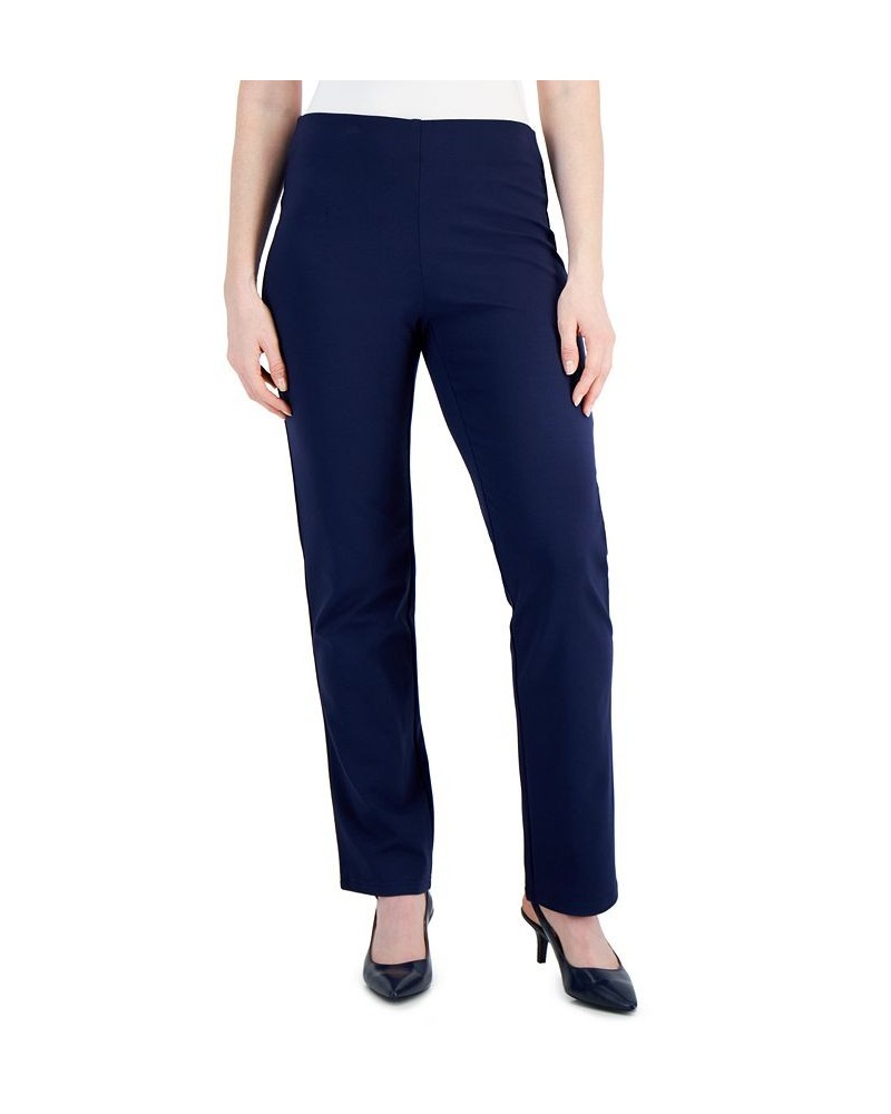 Petite Ponté-Knit Pull-On Pants Petite & Petite Short Blue $16.81 Pants