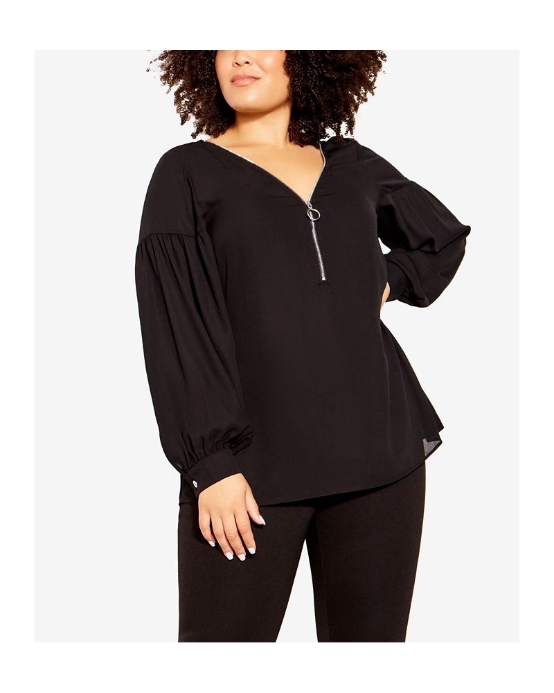 Trendy Plus Size Gigi Shirt Black $38.25 Tops