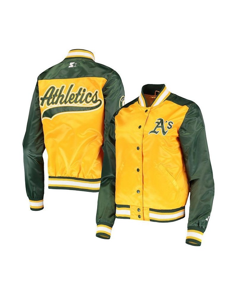 Women's Gold Oakland Athletics The Legend Full-Snap Jacket Gold $51.30 Jackets