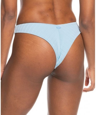Juniors' Love Cheeky High-Leg Ribbed Bikini Bottoms Blue $23.00 Swimsuits