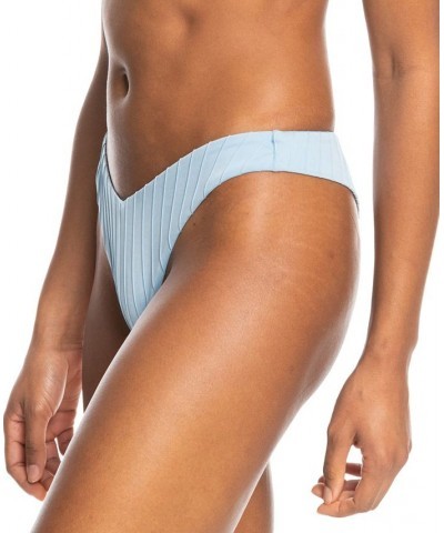 Juniors' Love Cheeky High-Leg Ribbed Bikini Bottoms Blue $23.00 Swimsuits