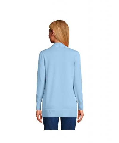 Women's Tall Cotton Open Long Cardigan Sweater Soft blue haze $35.98 Sweaters