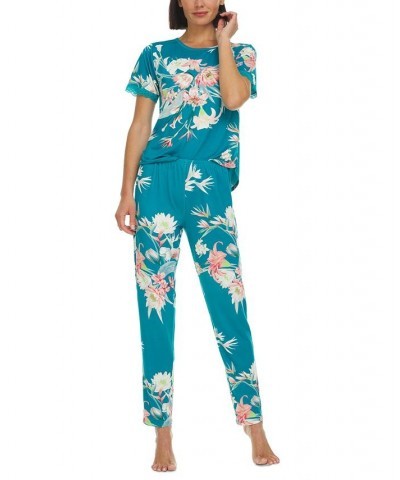 Women's Jody Crewneck & Pajama Pants Set Blue $20.09 Sleepwear