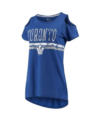 Women's Blue Toronto Maple Leafs Clear The Bases Scoop Neck T-shirt Blue $20.25 Tops