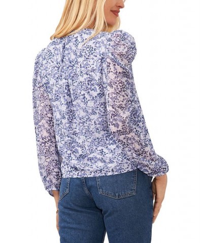 Women's Surplice Puff-Sleeve Top Pink Floral $17.78 Tops