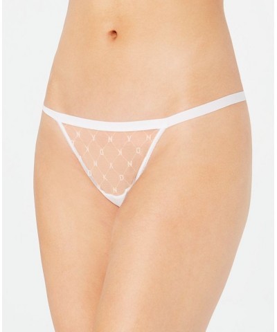 Monogram Mesh Thong Underwear DK5029 Poplin White $13.20 Panty